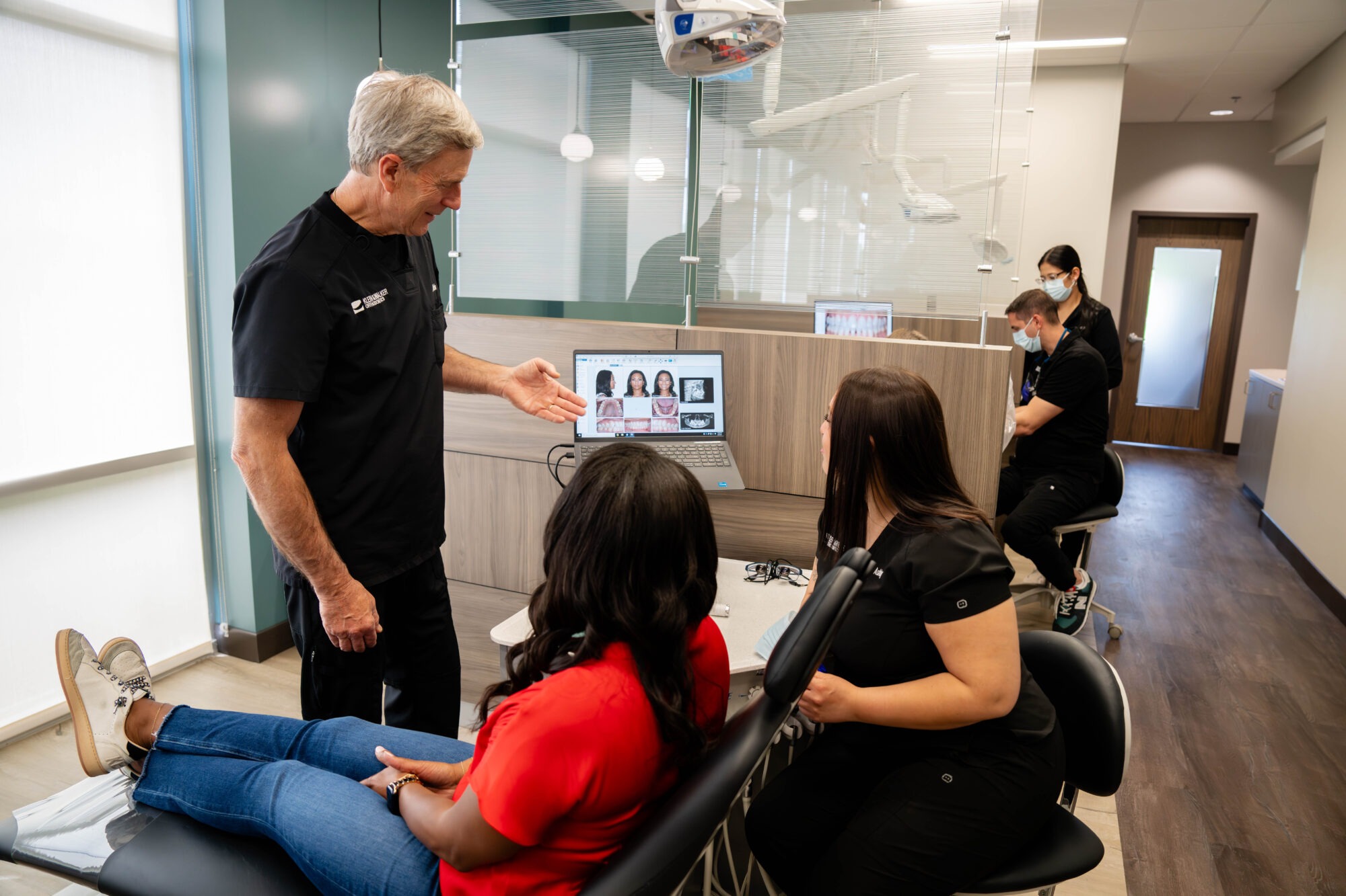 woman smiling with clear braces